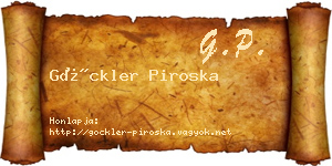 Göckler Piroska névjegykártya